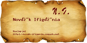 Novák Ifigénia névjegykártya
